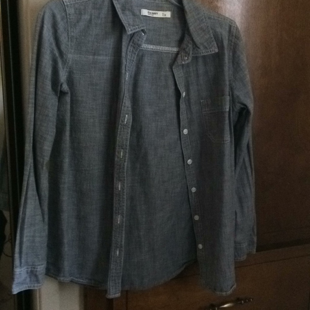 Denim long sleeve button up